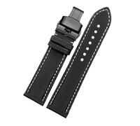 POYNMRE Compatible con Tag Heuer F1 Citizen Correa de buceo Correa de reloj de tela de lona deportiva Reloj de cuero de nailon for hombre Pulsera azul naranja 20 21 mm 22 mm(White line Bblack,20mm)