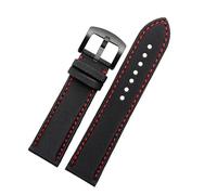 POYNMRE Compatible con Tag Heuer F1 Citizen Correa de buceo Correa de reloj de tela de lona deportiva Reloj de cuero de nailon for hombre Pulsera azul naranja 20 21 mm 22 mm(Red line black,23mm)