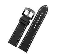POYNMRE Compatible con Tag Heuer F1 Citizen Correa de buceo Correa de reloj de tela de lona deportiva Reloj de cuero de nailon for hombre Pulsera azul naranja 20 21 mm 22 mm(White line black,22mm)