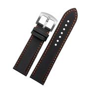 POYNMRE Compatible con Tag Heuer F1 Citizen Correa de buceo Correa de reloj de tela de lona deportiva Reloj de cuero de nailon for hombre Pulsera azul naranja 20 21 mm 22 mm(Orange line silver,23mm)