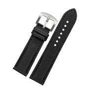 POYNMRE Compatible con Tag Heuer F1 Citizen Correa de buceo Correa de reloj de tela de lona deportiva Reloj de cuero de nailon for hombre Pulsera azul naranja 20 21 mm 22 mm(Black line silver,21mm)