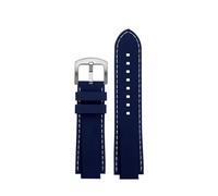 POYNMRE Compatible con Timex Tide Compass Series T2N720 T2N721 T2N739 TW2T76300 Silicona Ratio de goma Correa Sports Wridttband 24x16 mm 24x16 mm(Blue white-silver)
