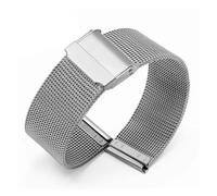 POYNMRE Compatible con Tissot 1853 Lelock T41/T143 Milan Mesh Belt T019 Correa de reloj de acero inoxidable compatible con hombres y mujeres Correa de reloj de acero de precisión 20(Silver,15mm)