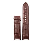 POYNMRE Compatible con Tissot T035, hebilla de acero mariposa, correa piel becerro, reloj cuero genuino extremo curvo, repuesto 22 mm, 23 y 24(Brown-no Buckle,23mm)