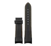 POYNMRE Compatible con Tissot T035, hebilla de acero mariposa, correa piel becerro, reloj cuero genuino extremo curvo, repuesto 22 mm, 23 y 24(Black orange no-k,23mm)