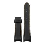 POYNMRE Compatible con Tissot T035, hebilla de acero mariposa, correa piel becerro, reloj cuero genuino extremo curvo, repuesto 22 mm, 23 y 24(Black orange no-k,22mm)