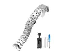 POYNMRE Compatible With Panerai Luminor Series Silver Black 24 22mm Pam441111 Anti-Rust Outdoor Business Solid Stainless Steel Watch Strap Men(Steel)