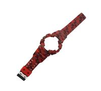 POYNMRE Conjunto de bisel y correa camuflaje integrados compatibles con Casio GA100 GA110 GA120 GA14 Correa reloj impermeable(Camo Red)