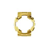 POYNMRE Conjunto de correa de reloj de metal con bisel de caja dorada modificada Compatible con Casio G-SHOCK Black Samurai GA-110GB GA100 GA120 Correa de reloj de acero inoxidable(Gold single case)