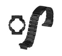 POYNMRE Conjunto de correa de reloj de metal con bisel de caja dorada modificada Compatible con Casio G-SHOCK Black Samurai GA-110GB GA100 GA120 Correa de reloj de acero inoxidable(Black Strap Case)