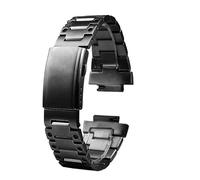 POYNMRE Correa con hebilla de tortuga sólida de acero inoxidable dorado y negro de 16 mm Compatible con Casio G-Shock GM-110 GA-110GB Correa de reloj pequeña de acero tipo pistola(Noir)