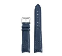 POYNMRE Correa curva de 21 mm for hombre compatible con Seiko Sportura Barcelona SNAE SNP SRG SUN SPC089 SSC Arc piel vaca(Blue original silver)