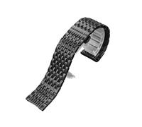 POYNMRE Correa de acero inoxidable 22 mm compatible con Armani AR11238, AR1981, AR60024/AR60025, color plateado y negro, cierre plegable. Accesorios for pulseras reloj(Noir)
