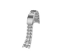 POYNMRE Correa de acero inoxidable con extremo curvo sólido y pulsera de metal en forma de arco compatible con reloj Casio EFB-540 5274 for hombre, cadena de reloj EF 540 de 22 mm(Silver)