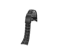 POYNMRE Correa de acero inoxidable con extremo curvo sólido y pulsera de metal en forma de arco compatible con reloj Casio EFB-540 5274 for hombre, cadena de reloj EF 540 de 22 mm(Noir)