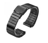 POYNMRE Correa de acero inoxidable de 18 mm compatible con CASIO A158/A159/A168/A169/B650 AQ230/700 A158W A168 Classic AE-1200 Correa de metal plateada y negra(Black C)
