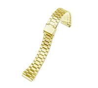 POYNMRE Correa de acero inoxidable de 18 mm compatible con CASIO A158/A159/A168/A169/B650 AQ230/700 A158W A168 Classic AE-1200 Correa de metal plateada y negra(Gold A)