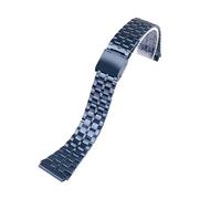 POYNMRE Correa de acero inoxidable de 18 mm compatible con CASIO A158/A159/A168/A169/B650 AQ230/700 A158W A168 Classic AE-1200 Correa de metal plateada y negra(Blue B)