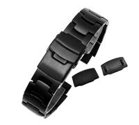 POYNMRE Correa de acero inoxidable sólido for hombre Compatible con Casio PRG-250/PRG-260/PRG-280/500/510/550 correa de reloj deportivo cadena de reloj de metal de montaña 18 mm(Black interface)