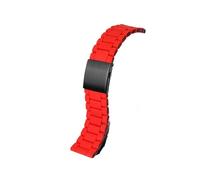 POYNMRE Correa de acero revestida de goma compatible con la correa de reloj Seven On Friday for hombre P1 P2 S2 M2 02 M3 Q2 03 Cadena de acero de precisión de silicona de 28 mm(Red)