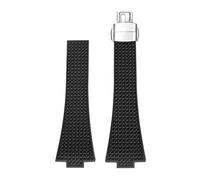 POYNMRE Correa de caucho fluorado compatible con Tissot PRX Powermatic Hebilla de mariposa Hombres FKM Sport Impermeable Liberación rápida Reemplazo de correa de reloj 11/12 mm(Noir,12mm)