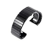 POYNMRE Correa de cerámica negra con cierre plegable for reloj RADO LD Black Diamond 27 mm y 35 for hombre(35mm)