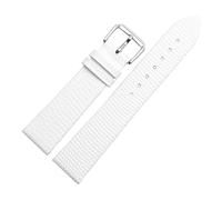 POYNMRE Correa de cuero de patrón de lagarto ultrathin 12 mm de 14 mm 16 mm 18 mm 20 mm Blanco rojo rojo Banda for vigilancia for hombres y mujeres Pulsera(White-silver,22mm)