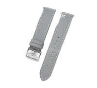 POYNMRE Correa de cuero genuino naranja y verde universal for hombre mujer, estilo retro, piel vaca, liberación rápida, repuesto pulsera, correa reloj 18/20/22 mm(Grey white,22mm)