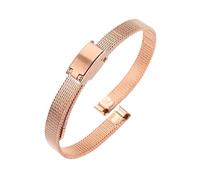 POYNMRE Correa de malla 6 mm compatible con Rosemont Olivia Burton Milan, correa acero inoxidable for mujer, cadena reloj metal unión recta(Rosegold,16mm)