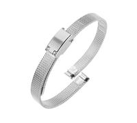 POYNMRE Correa de malla 6 mm compatible con Rosemont Olivia Burton Milan, correa acero inoxidable for mujer, cadena reloj metal unión recta(Silver,15mm)