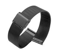 POYNMRE Correa de malla de acero inoxidable ultradelgada, correa de reloj milanesa de 12mm, 14mm, 16mm, 18mm, 20mm y 22mm, repuesto de pulsera de liberación rápida(Noir,12mm)