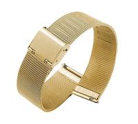 POYNMRE Correa de malla de acero inoxidable ultradelgada, correa de reloj milanesa de 12mm, 14mm, 16mm, 18mm, 20mm y 22mm, repuesto de pulsera de liberación rápida(Gold,20mm)