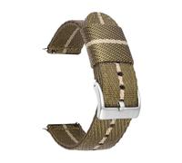POYNMRE Correa de nailon compatible con Casio Pro Trek PRW-6600 PRG-600/650Y GA-2000 Hebilla de acero inoxidable Lona Hombres Liberación rápida Reemplazo de correa de reloj(Army green khaki sil)