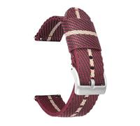 POYNMRE Correa de nailon compatible con Casio Pro Trek PRW-6600 PRG-600/650Y GA-2000 Hebilla de acero inoxidable Lona Hombres Liberación rápida Reemplazo de correa de reloj(Red khaki silver)