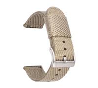 POYNMRE Correa de nailon compatible con Casio Pro Trek PRW-6600 PRG-600/650Y GA-2000 Hebilla de acero inoxidable Lona Hombres Liberación rápida Reemplazo de correa de reloj(Khaki silver)