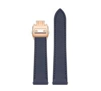 POYNMRE Correa de nylon de liberación rápida de 21 mm compatible con Cartier Santos Strap New W2SA0007 CON MEDIO CON LANA PROBAJE DE VISTA DE LA VISTA AZUL(Blue-rose gold B)