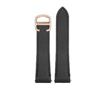 POYNMRE Correa de nylon de liberación rápida de 21 mm compatible con Cartier Santos Strap New W2SA0007 CON MEDIO CON LANA PROBAJE DE VISTA DE LA VISTA AZUL(Black-rose gold A)