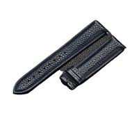 POYNMRE Correa de piel auténtica 12/13/14/15/16/17/18/19/20/21/22/23/24 mm for hombre y mujer, universal, vacuno, color marrón(Blue no buckle,12mm)