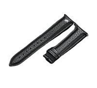 POYNMRE Correa de piel auténtica 12/13/14/15/16/17/18/19/20/21/22/23/24 mm for hombre y mujer, universal, vacuno, color marrón(Black no buckle,19mm)