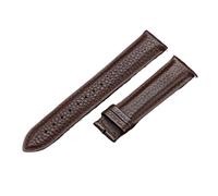 POYNMRE Correa de piel auténtica 12/13/14/15/16/17/18/19/20/21/22/23/24 mm for hombre y mujer, universal, vacuno, color marrón(Dark Brown no buckle,24mm)
