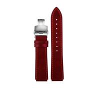 POYNMRE Correa de piel becerro retro compatible con Casio A158, A158W, A168, F91W, AE-1200WHD, A159, A169 y AE1200(Red-silver B)