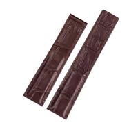 POYNMRE Correa de piel cocodrilo compatible con TAG HEUER CARRERA, 19 mm, 20, 22, hebilla plegable cuero genuino for hombre, accesorios pulsera(Brown no buckle,19mm)