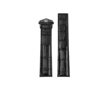 POYNMRE Correa de piel cocodrilo compatible con TAG HEUER CARRERA, 19 mm, 20, 22, hebilla plegable cuero genuino for hombre, accesorios pulsera(Black - black,20mm)