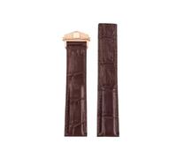 POYNMRE Correa de piel cocodrilo compatible con TAG HEUER CARRERA, 19 mm, 20, 22, hebilla plegable cuero genuino for hombre, accesorios pulsera(Brown-rose gold,22mm)