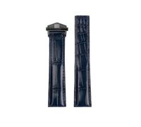 POYNMRE Correa de piel cocodrilo compatible con TAG HEUER CARRERA, 19 mm, 20, 22, hebilla plegable cuero genuino for hombre, accesorios pulsera(Blue-black,19mm)