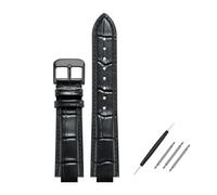 POYNMRE Correa de piel convexa compatible con Maserati Trident R8821108039 R8821108038 (21 x 18 mm, 24 x 18 mm), color negro, azul y marrón, for hombre.(Black black clasp,21x18mm)