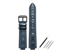 POYNMRE Correa de piel convexa compatible con Maserati Trident R8821108039 R8821108038 (21 x 18 mm, 24 x 18 mm), color negro, azul y marrón, for hombre.(Blue black clasp,24x18mm)