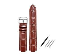 POYNMRE Correa de piel convexa compatible con Maserati Trident R8821108039 R8821108038 (21 x 18 mm, 24 x 18 mm), color negro, azul y marrón, for hombre.(Brown silver clasp,21x18mm)