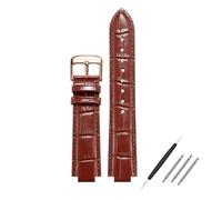 POYNMRE Correa de piel convexa compatible con Maserati Trident R8821108039 R8821108038 (21 x 18 mm, 24 x 18 mm), color negro, azul y marrón, for hombre.(Brown rose clasp,24x18mm)