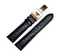 POYNMRE Correa de piel de cocodrilo compatible con pulseras IW for hombre, 19/20/21/22 mm, cierre desplegable negro y marrón(Brown,20mm)